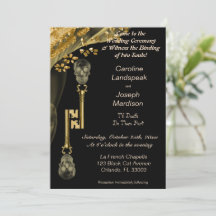 Spooky Gold Skulls Halloween Wedding