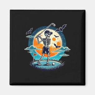 Spooky Golfing Skeleton Halloween Costume Funny Go Magnet