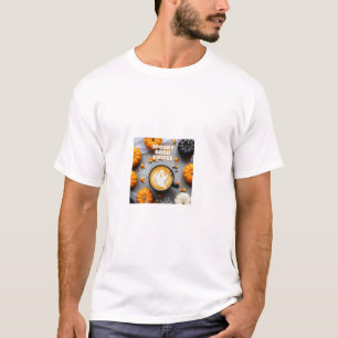 Spooky Good Coffee Ghost Latte Art Halloween Flatl T-Shirt