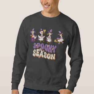 Spooky Goose Ducks Halloween Typography Sweatshirt