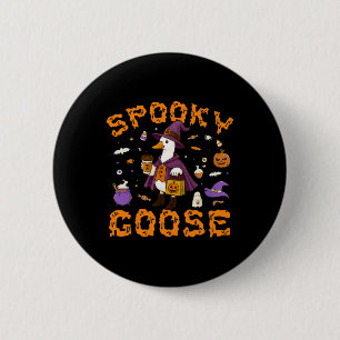 Spooky Goose Funny Coffee Halloween Witch Women Gi 6 Cm Round Badge