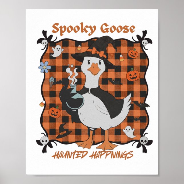 Spooky Goose Halloween Design Fall Decor Funny Com (Front)