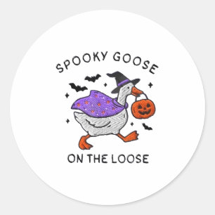 Spooky Goose On The Loose Halloween _1 Classic Round Sticker