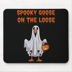 Spooky goose on the loose halloween funny ghost mouse pad