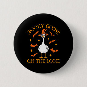 Spooky Goose On The Loose Halloween Honk Witch Des 6 Cm Round Badge