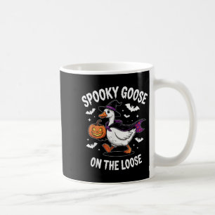 Spooky Goose On The Loose Witch Silly Goose Animal Coffee Mug