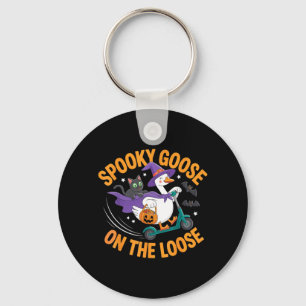 Spooky Goose On The Loose Witch Silly Goose Animal Key Ring
