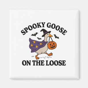 Spooky Goose On The Loose Witch Silly Goose Animal Magnet