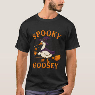 Spooky Goosey Funny Goose Halloween Costume Witch T-Shirt