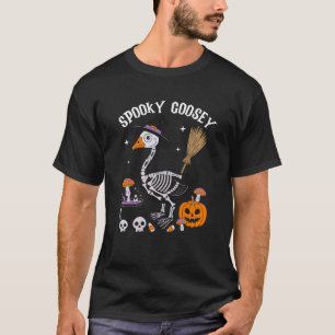 Spooky Goosey Funny Halloween Goose Costume Witch  T-Shirt