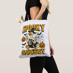 Spooky Goosey Halloween For Boy Girl Pumpkin Ghost Tote Bag