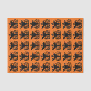 Spooky Goth Halloween Scarecrow Pumpkin Cornfield Tissue Paper