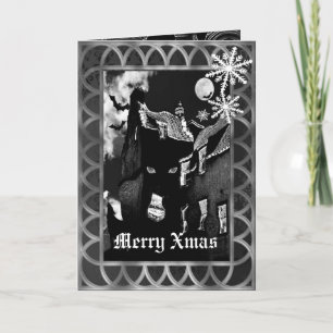 Spooky gothic black Christmas Holiday Card