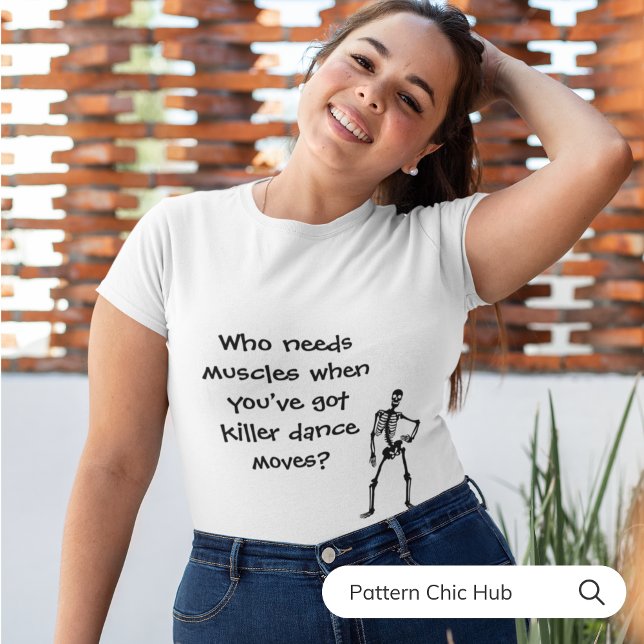 Spooky Gothic Dancing Skeletons Funny Halloween  T-Shirt (Creator Uploaded)