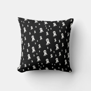 Spooky Gothic Ghost Illustration Cushion