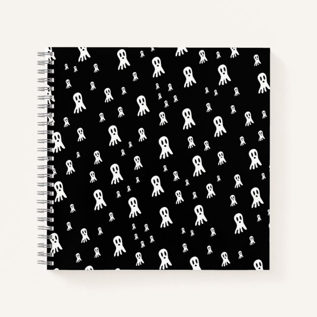 Spooky Gothic Ghost Illustration Notebook (Front)