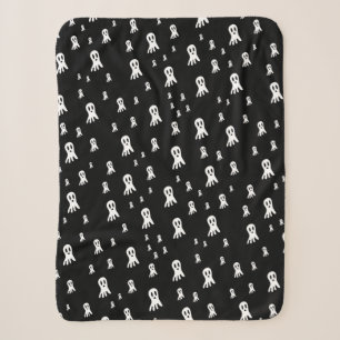 Spooky Gothic Ghost Illustration Sherpa Blanket