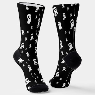 Spooky Gothic Ghost Illustration Socks
