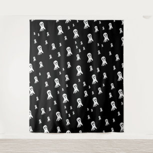 Spooky Gothic Ghost Illustration Tapestry