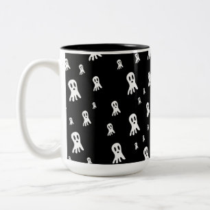 Spooky Gothic Ghost Illustration Two-Tone Coffee Mug