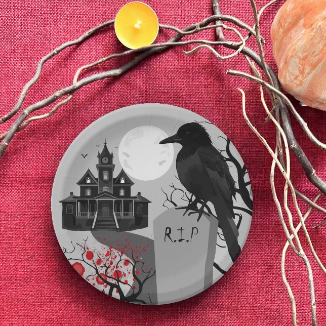 Spooky Gothic Halloween Paper Plate (Creator Uploaded)