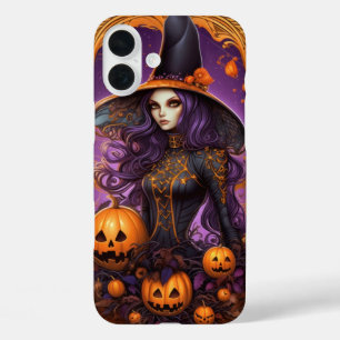 SPOOKY GOTHIC HALLOWEN ORANGE TAROT CARD WOMAN iPhone 16 PLUS CASE