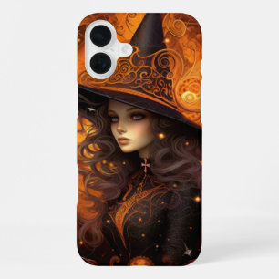 SPOOKY GOTHIC HALLOWEN ORANGE TAROT CARD WOMAN iPhone 16 PLUS CASE