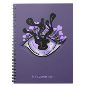 Spooky Gothic Purple Eye Halloween Art Notebook