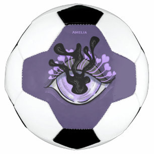 Spooky Gothic Purple Eye Halloween Art Soccer Ball