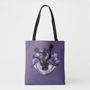 Spooky Gothic Purple Eye Halloween Art Tote Bag