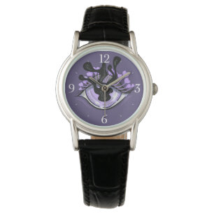 Spooky Gothic Purple Eye Halloween Art Watch