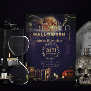 Spooky Gothic Raven In Full Moon Adult Halloween Holiday Postcard