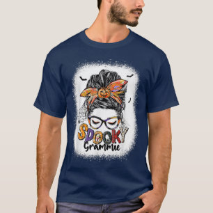 Spooky Grammie Messy Bun Women Funny Halloween Gif T-Shirt