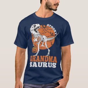 Spooky Grandma Saurus Dinosaur Skeleton T re Pumpk T-Shirt