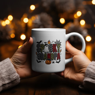 Spooky Grandpa Halloween | Camo Plaid Mixed Coffee Mug