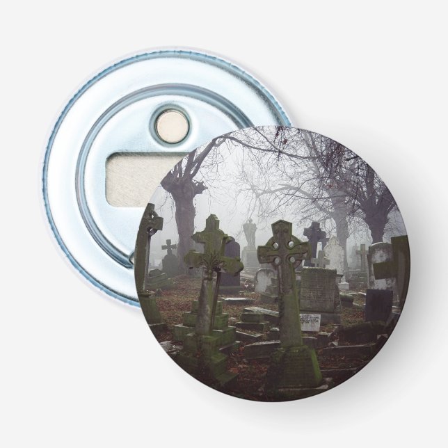 spooky graveyard bottle opener (Front)