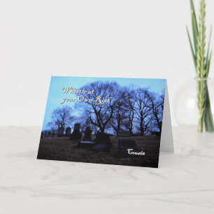 Spooky Graveyard for Cousin Card