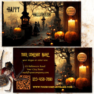 Spooky Graveyard Halloween Business Card