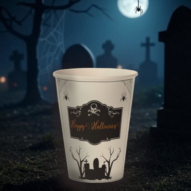 Spooky Graveyard Halloween Paper Cups (Spooky Graveyard Halloween Paper Cups)