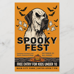 Spooky Great Dane Fest Scarry Dog  Flyer