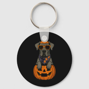Spooky Great Dane Pumpkin Halloween Dog Lover Key Ring