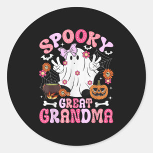 Spooky Great Grandma Halloween Great Grandmother G Classic Round Sticker