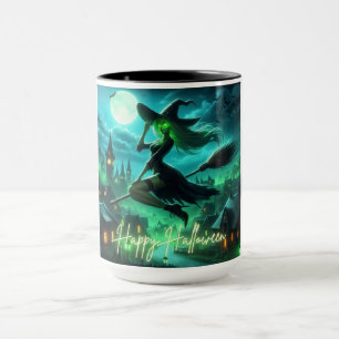 Spooky green aura Halloween witch Mug