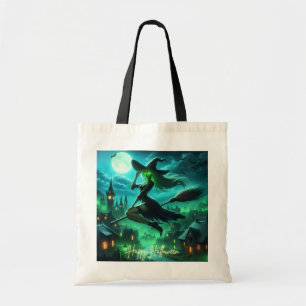 Spooky green aura Halloween witch Tote Bag