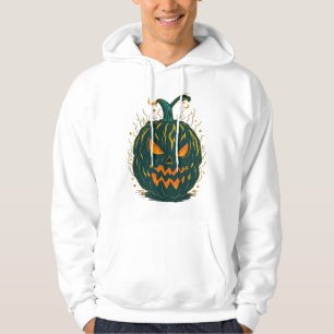 Spooky Green Pumpkin Halloween Hoodie
