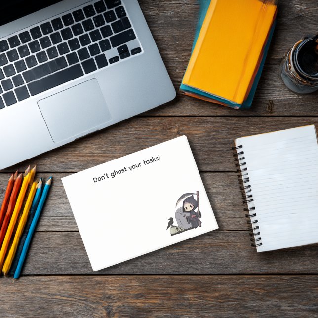 Spooky Grim Reaper Graveyard Crow Gothic Halloween Post-it Notes (Creator Uploaded)