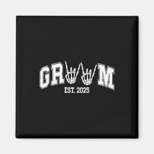 Spooky Groom Bride 2025 Gothic Halloween Couples M Magnet