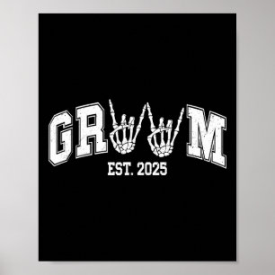 Spooky Groom Bride 2025 Gothic Halloween Couples M Poster