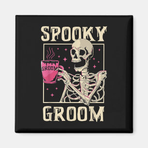 Spooky Groom Skeleton Halloween Wedding Bachelor P Magnet
