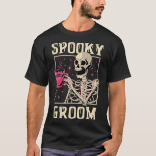 Spooky Groom Skeleton Halloween Wedding Bachelor P T-Shirt